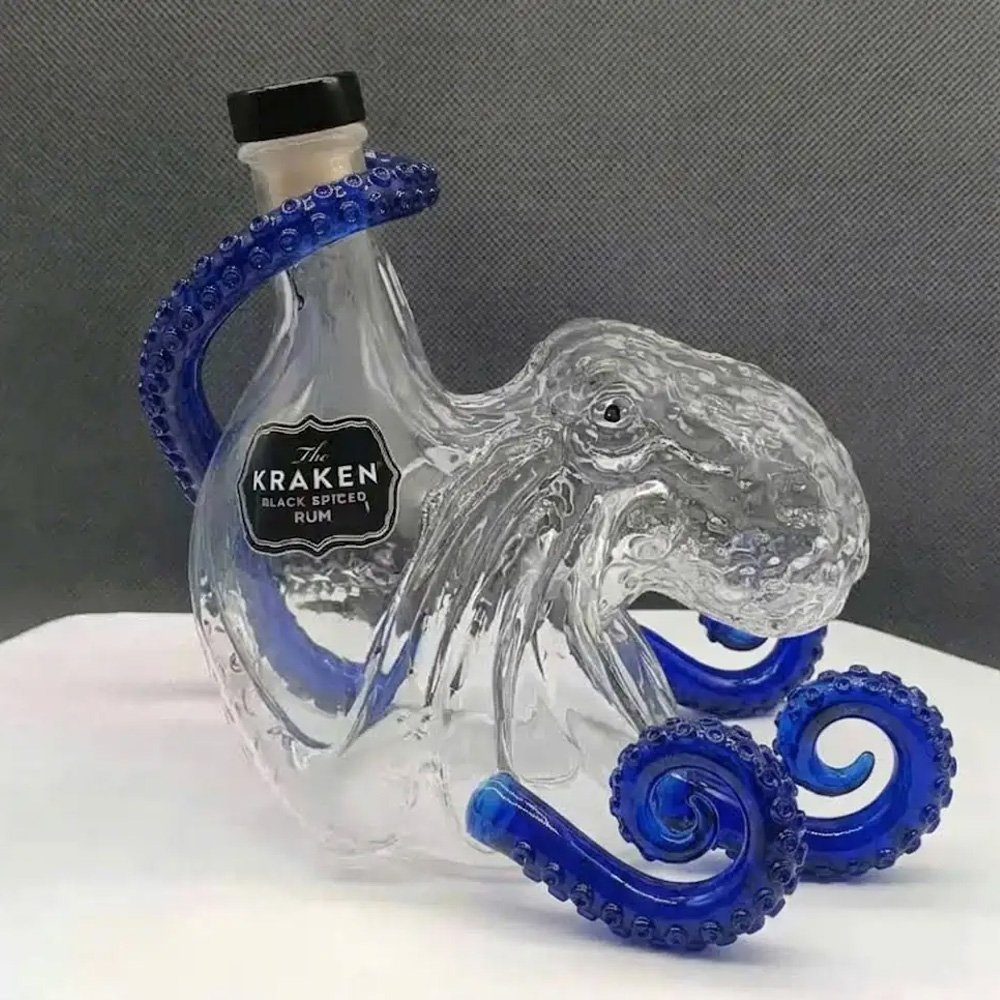 Vintage Collectible Glassware - Vintage Kraken Octopus Whisky Decanter Bar