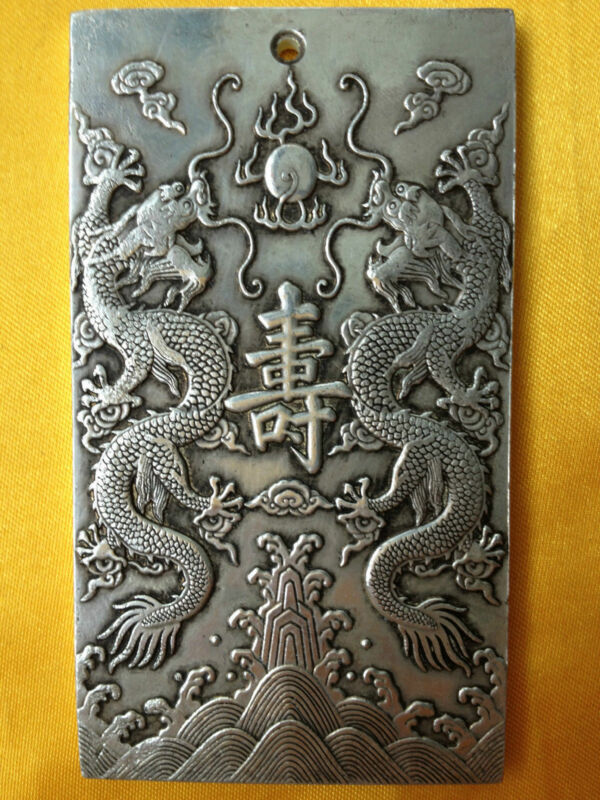 Vintage Collectible Ornaments - Oude Chinese Ssangyong Levensduur Tibet Silver